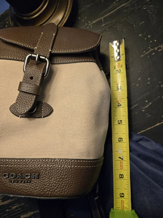 Coach Two-Tone Brown Canvas Backpack - Picture 2 of 7